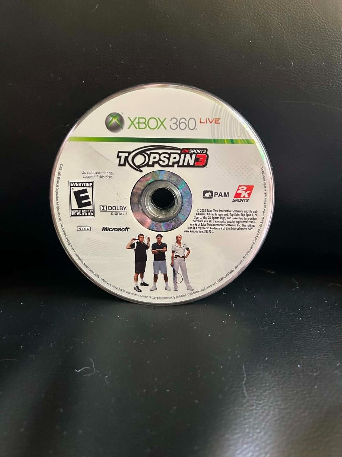 Top Spin 3 (Microsoft Xbox 360, 2008) Video Game Disc Only
