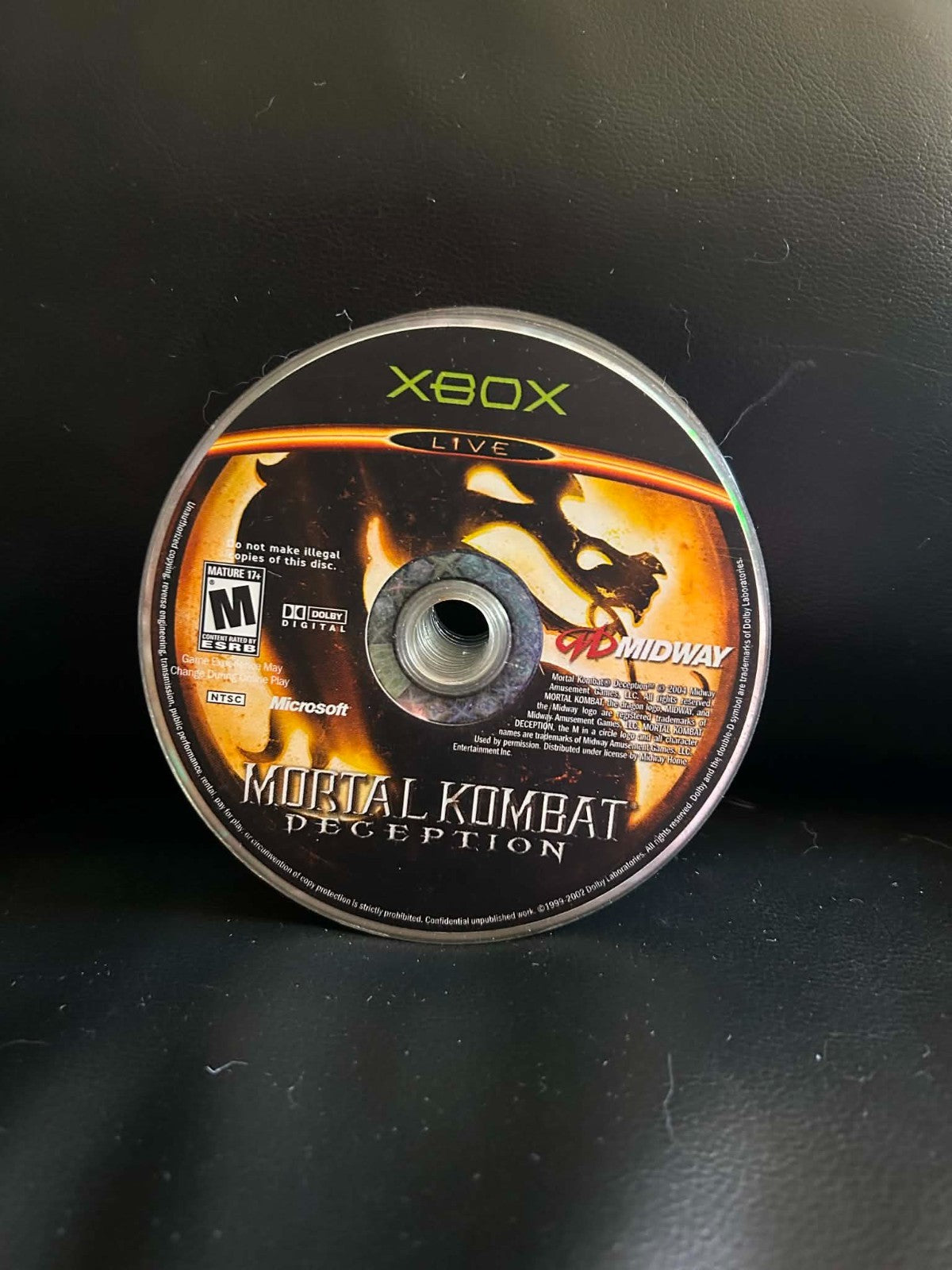 Mortal Kombat: Deception (Microsoft Xbox, 2004) Video Game Disc Only