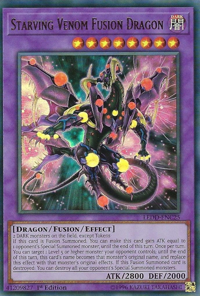 Starving Venom Fusion Dragon LEDD-ENC25 Legendary Dragon Decks Ultra Rare YuGiOh 1st Edition Lightly Played English Trading Card