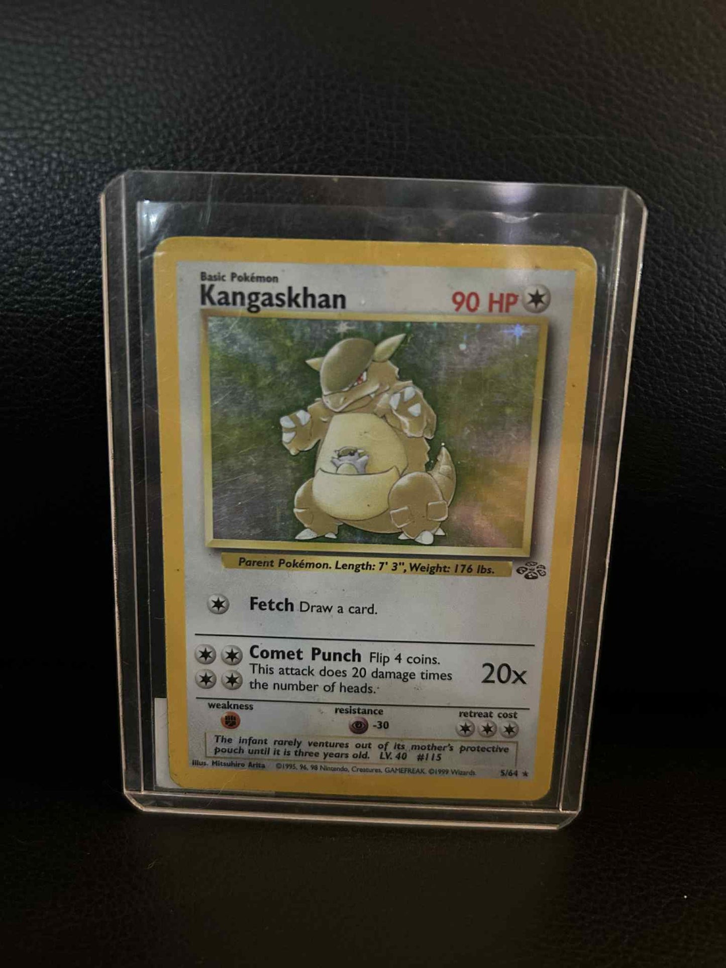 Kangaskhan - 5/64 - Holo Rare - Unlimited Edition Jungle Pokemon Heavily Played,