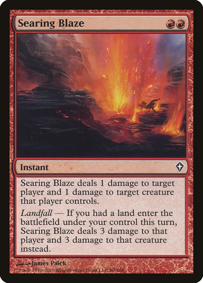 Searing Blaze 90 Worldwake Common Magic: The Gathering Normal Lightly Played Portuguese Trading Card