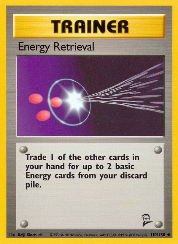 Energy Retrieval 110/130 Base Set 2 Uncommon Pokemon Normal Moderately Played English Trading Card