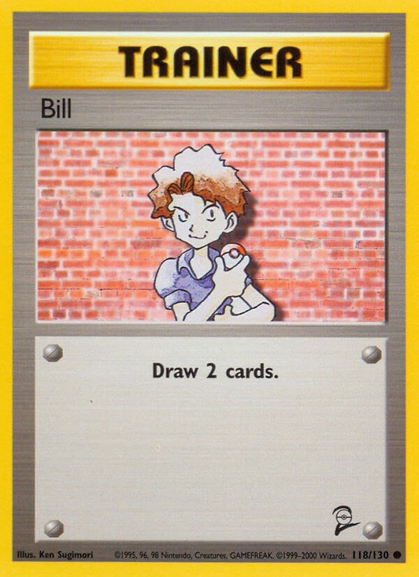 Bill 118/130 Base Set 2 Common Pokemon Normal Moderately Played English Trading Card