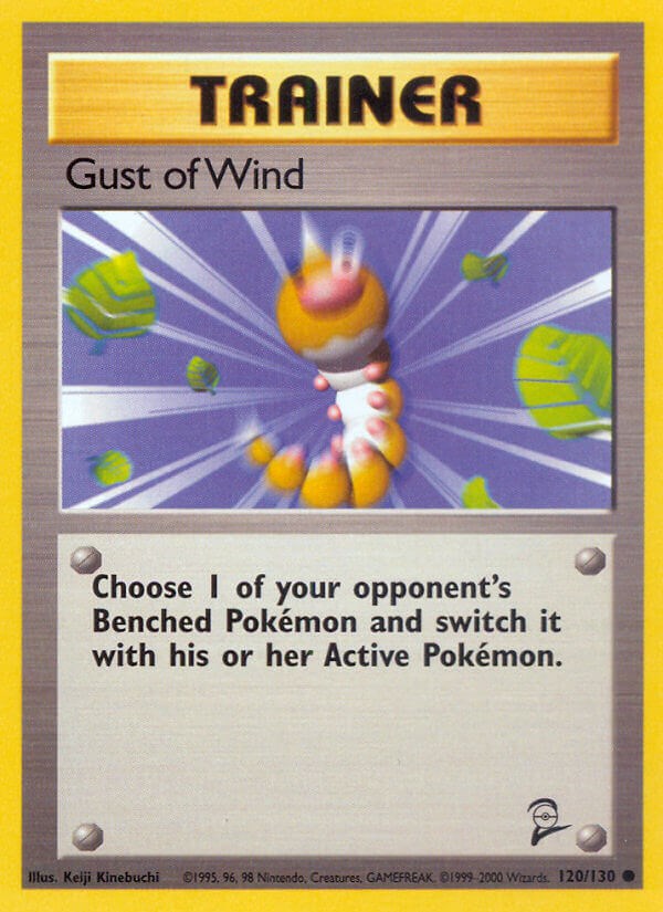 Gust of Wind 120/130 Base Set 2 Common Pokemon Normal Moderately Played English Trading Card