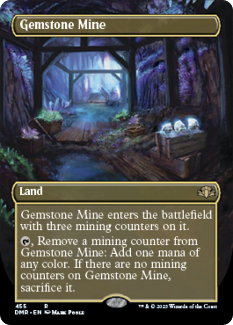 Gemstone Mine (Borderless) 455 Dominaria Remastered Rare Magic: The Gathering Normal Lightly Played English Trading Card