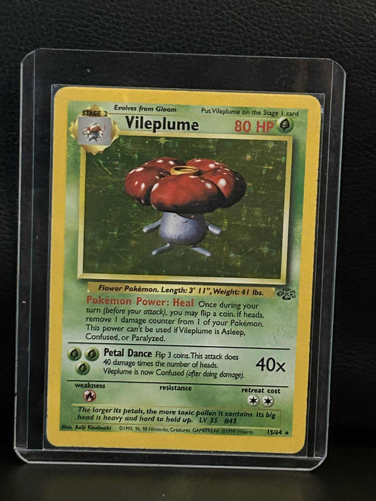 Vileplume - 15/64 - Holo Rare - Unlimited Edition Jungle Pokemon Lightly Played,