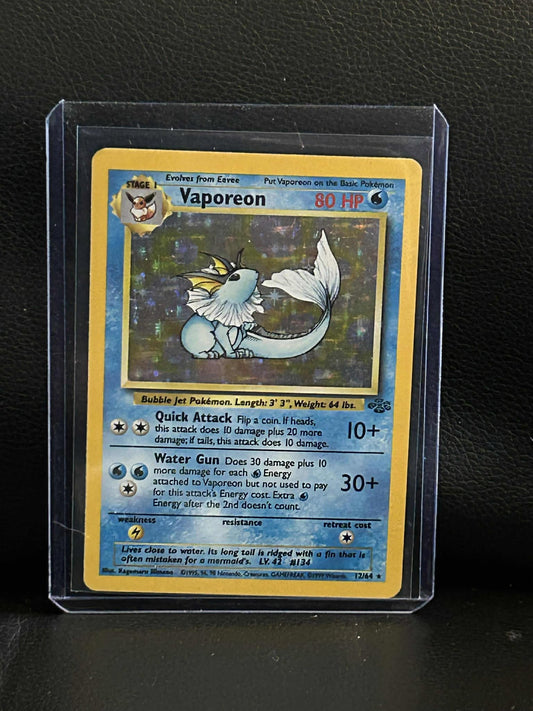 Vaporeon - 12/64 - Holo Rare - Unlimited Edition Jungle Pokemon Lightly Played,
