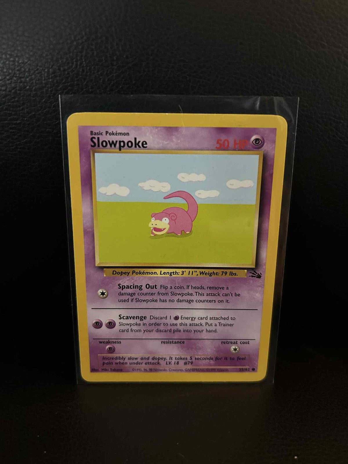 Slowpoke - 55/62 - Common - Unlimited Edition Fossil Pokemon Moderately Played,