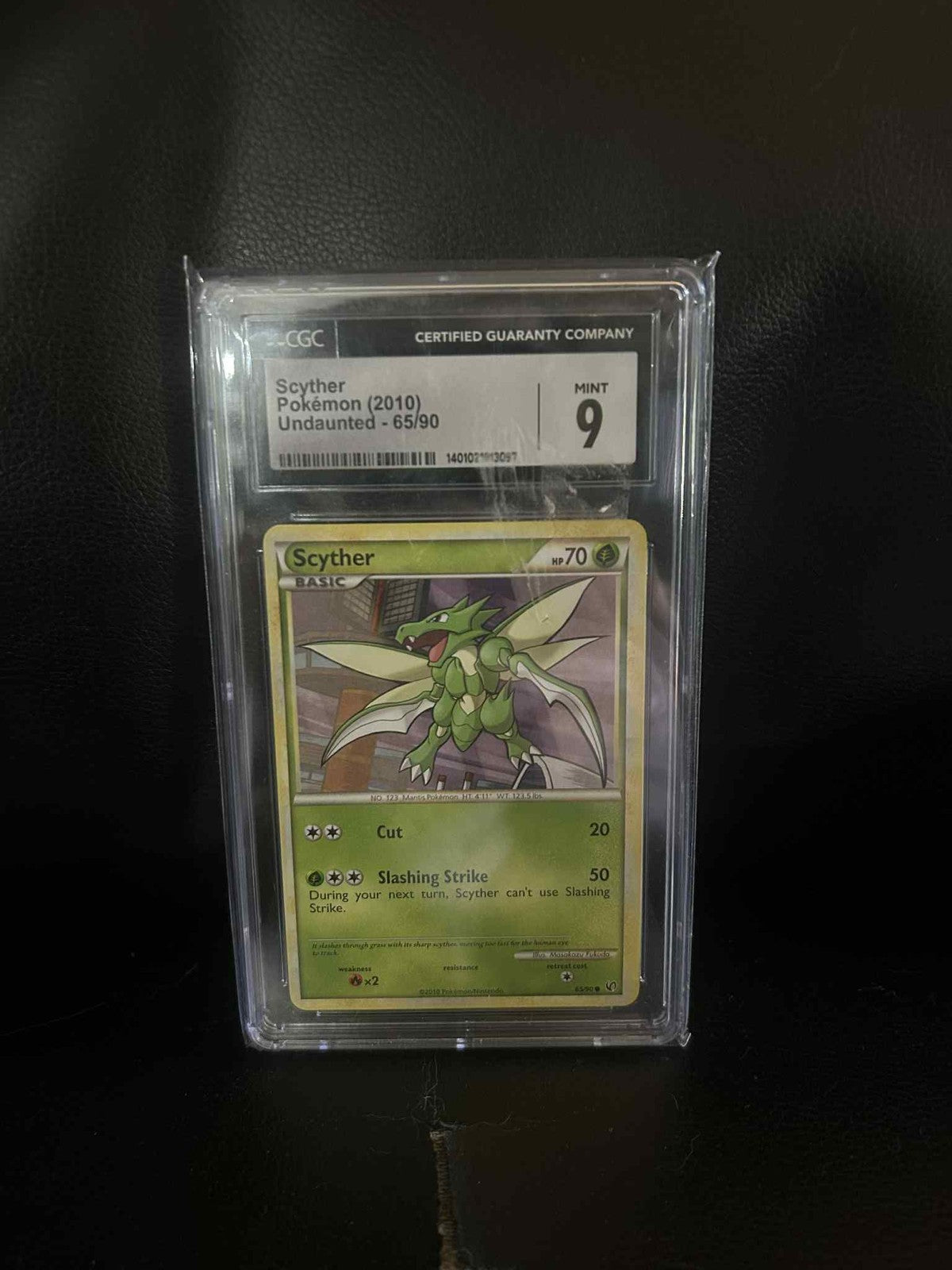 Scyther - 65/90 - Common Undaunted Pokemon Graded