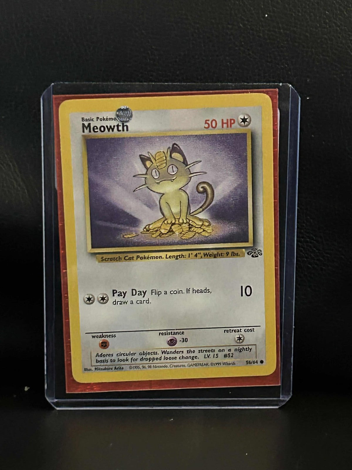 Meowth - 56/64 - Common - Unlimited Edition Jungle Pokemon Moderately Played, En
