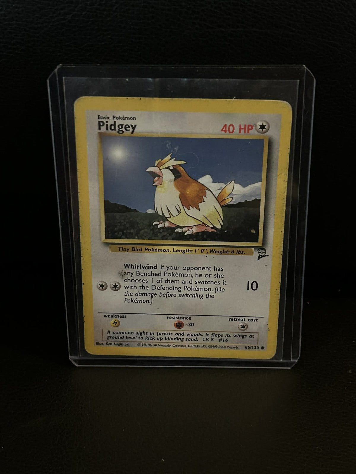 Pidgey - 86/130 - Common - Unlimited Edition Base Set 2 Pokemon Moderately Playe