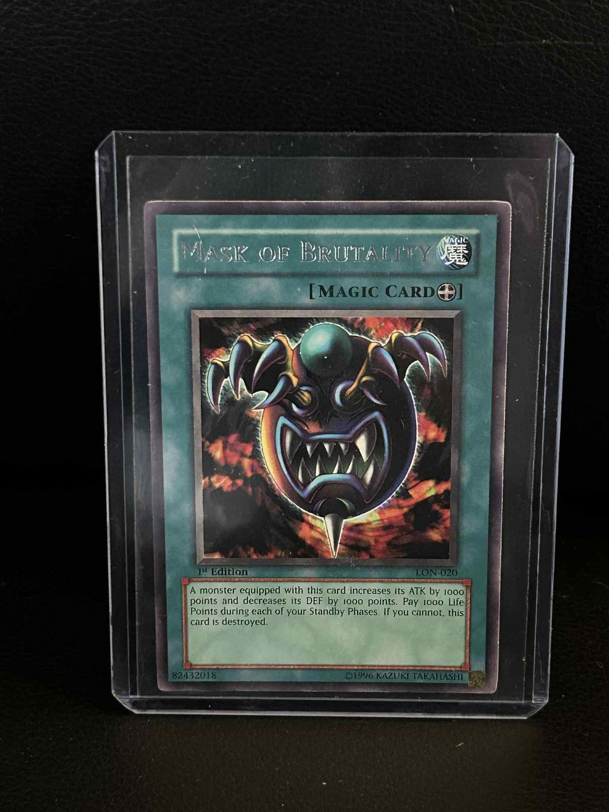 Mask of Brutality - LON-020 - Rare - 1st Edition Labyrinth of Nightmare Yu-Gi-Oh