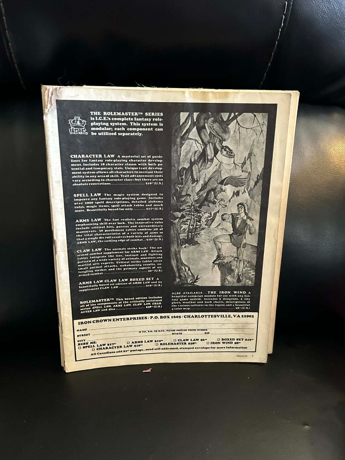 Rolemaster RPG Dragon Magazine I.C.E.'s Complete Fantasy February 1983