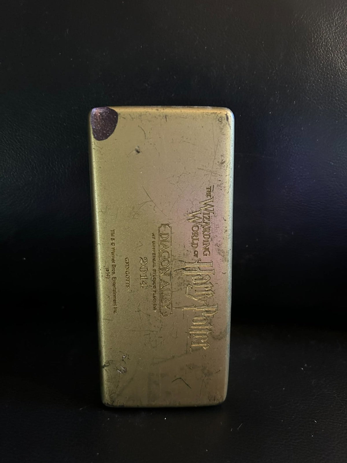 Universal Studios Harry Potter Gringotts Bank Goldbarren Briefbeschwerer aus Resin 2014
