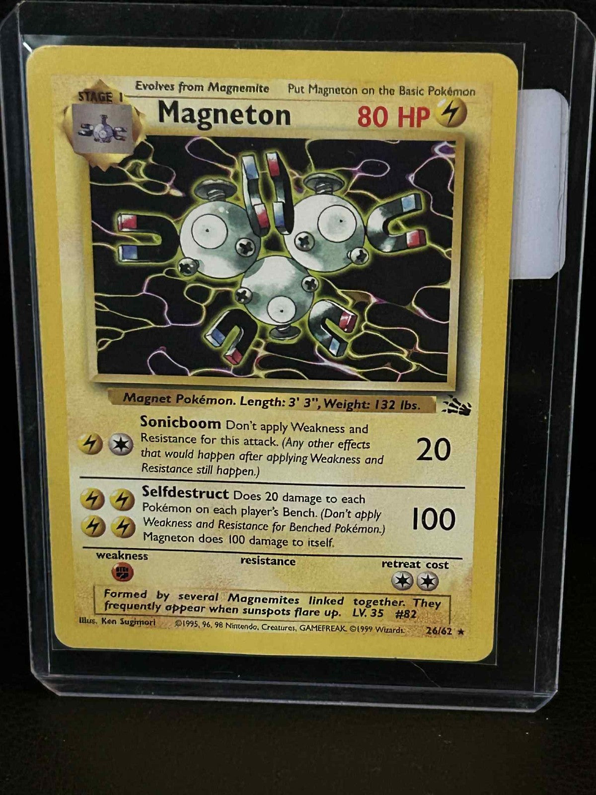 Magneton - 26/62 - Rare - Unlimited Edition Fossil Pokemon Moderately Played, En