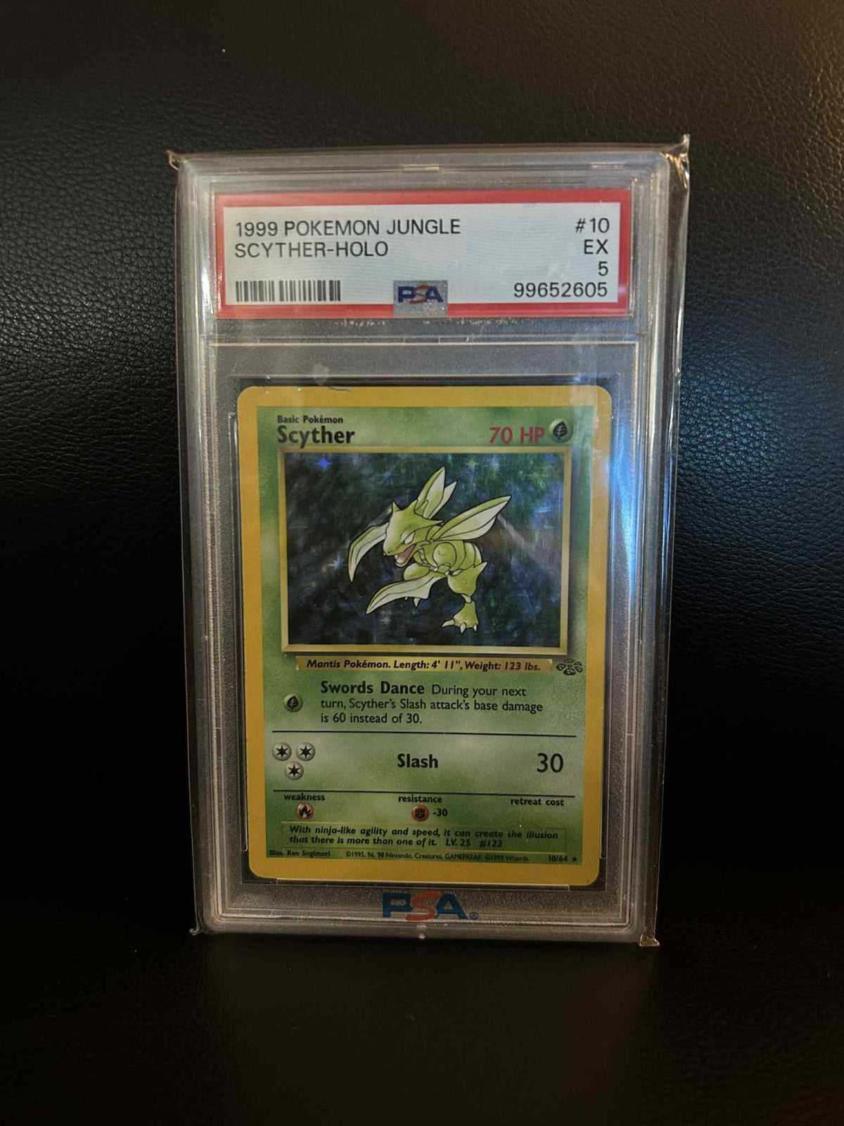 Scyther - 10/64 - Holo Rare - Unlimited Edition Jungle Pokemon Graded