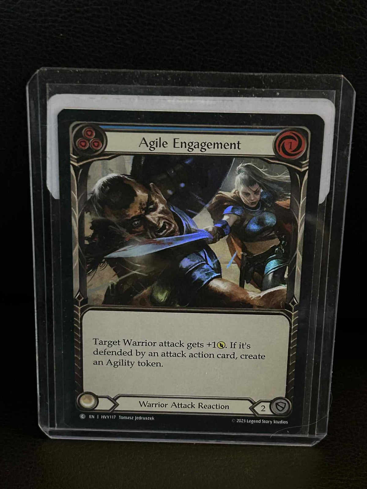 Agile Engagement (Blue) - Rainbow Foil Heavy Hitters Flesh and Blood Lightly Pla