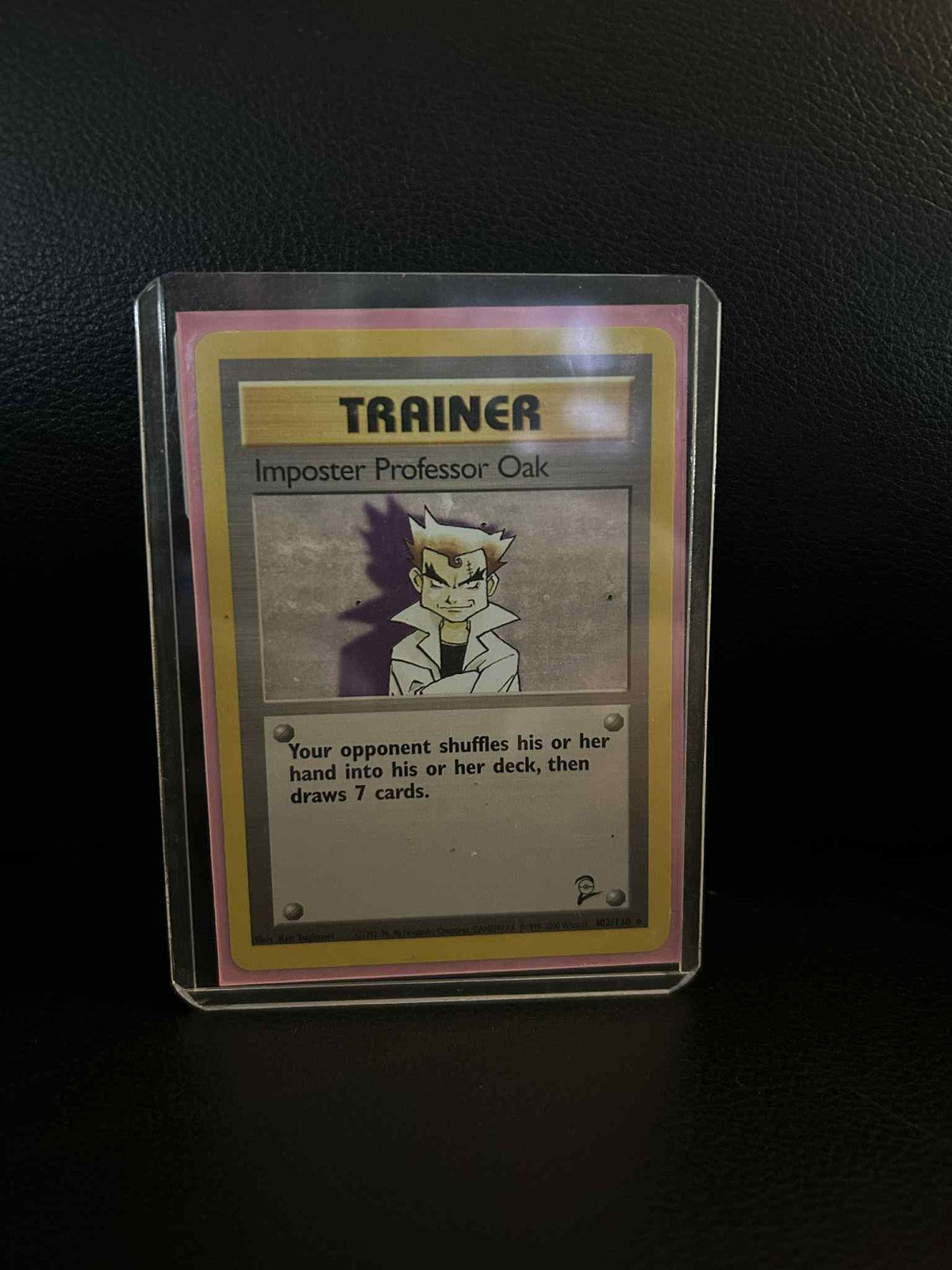 Imposter Professor Oak - 102/130 - Rare - Unlimited Edition Base Set 2 Pokemon M