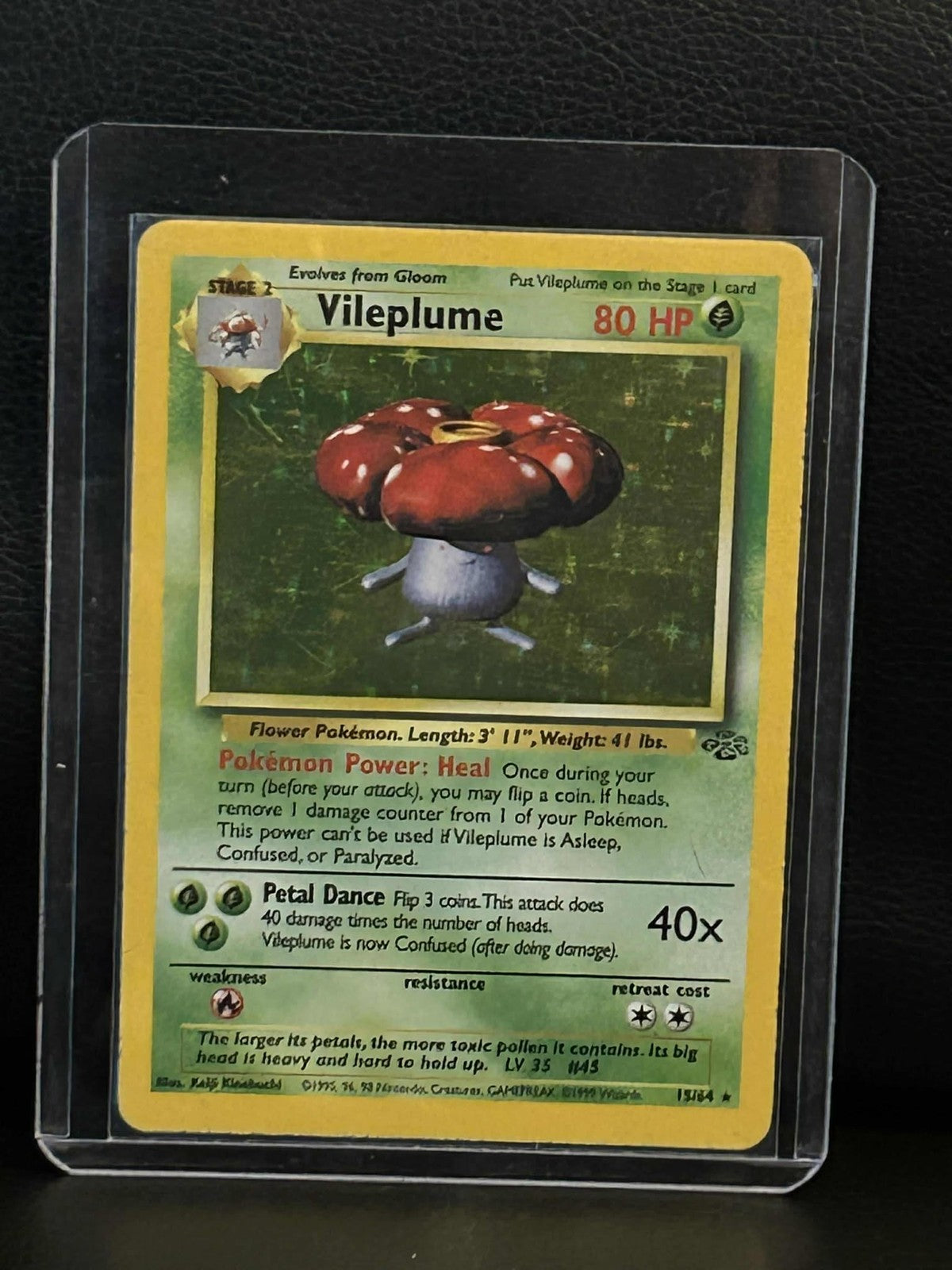 Vileplume - 15/64 - Holo Rare - Unlimited Edition Jungle Pokemon