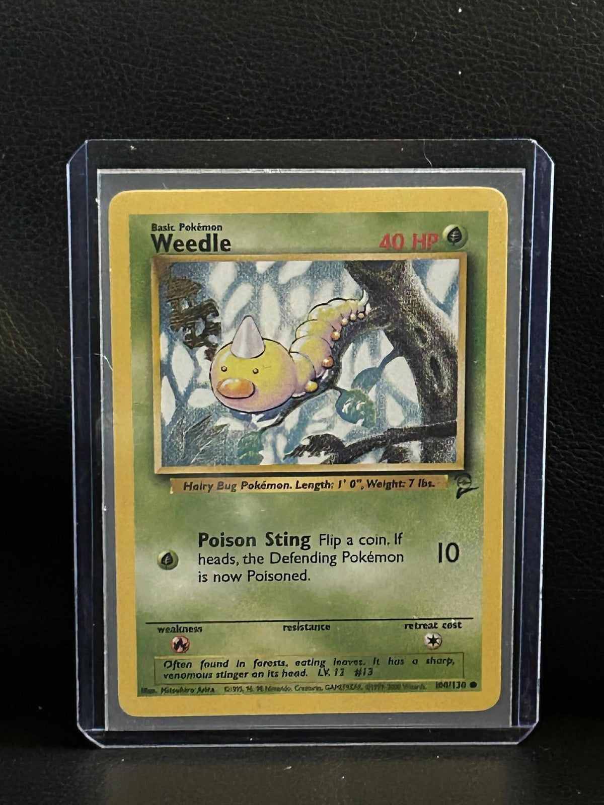Weedle - 100/130 - Common - Unlimited Edition Base Set 2 Pokemon Moderately Play