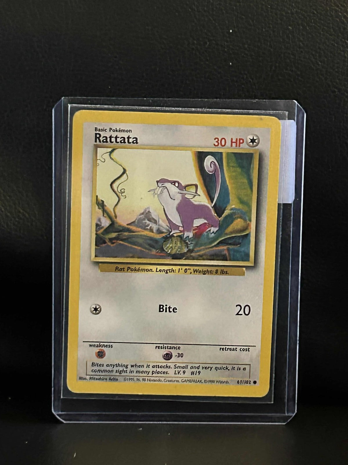 Rattata - 61/102 - Common - Unlimited Edition Base Set Pokemon Moderately Played