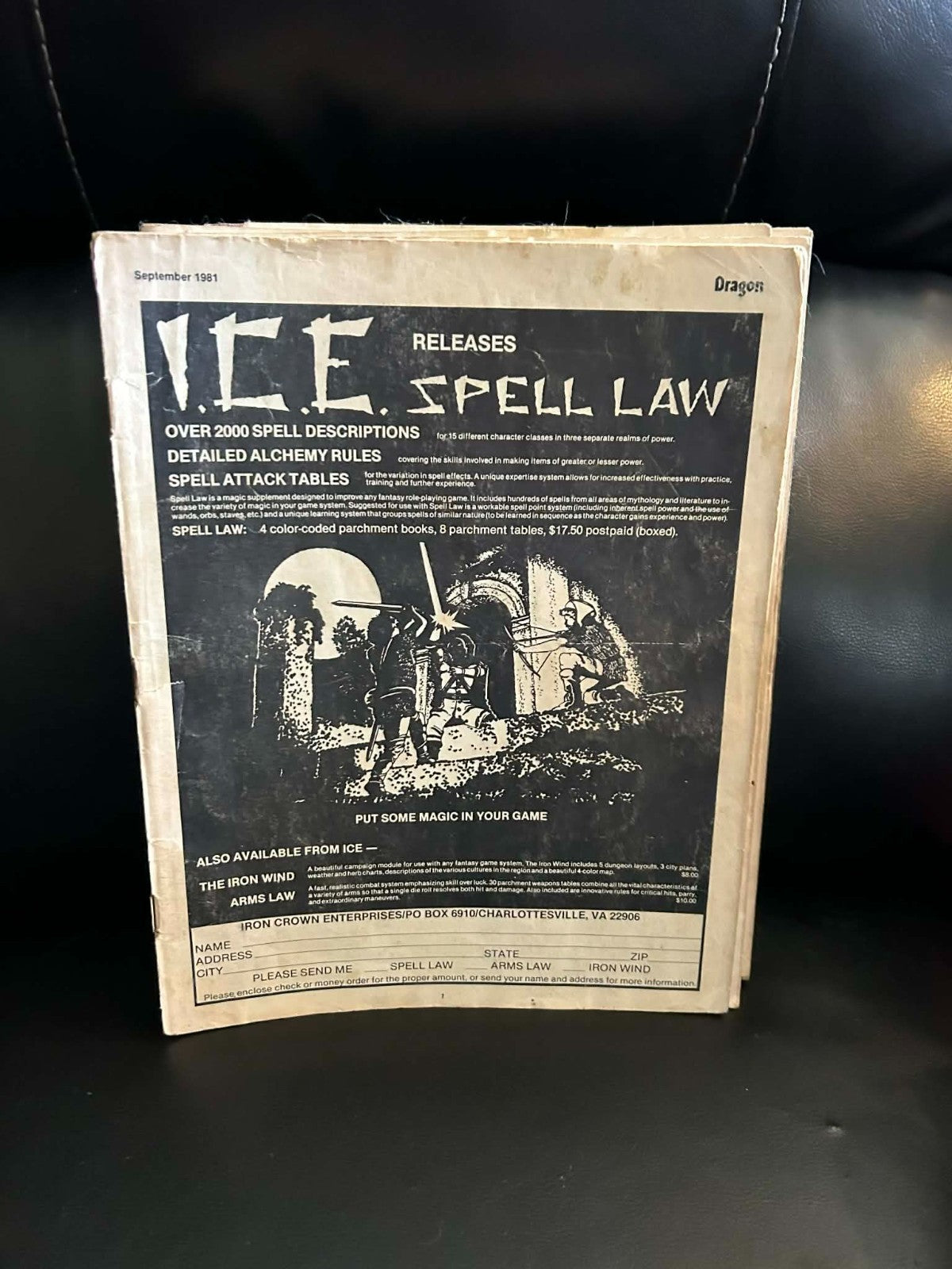 Dragon Magazine ICE Spell Law Predictions Magazine September 1981 DnD