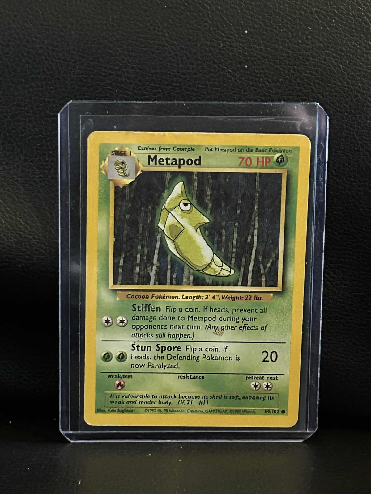 Metapod - 54/102 - Common - Unlimited Edition Base Set Pokemon Moderately Played