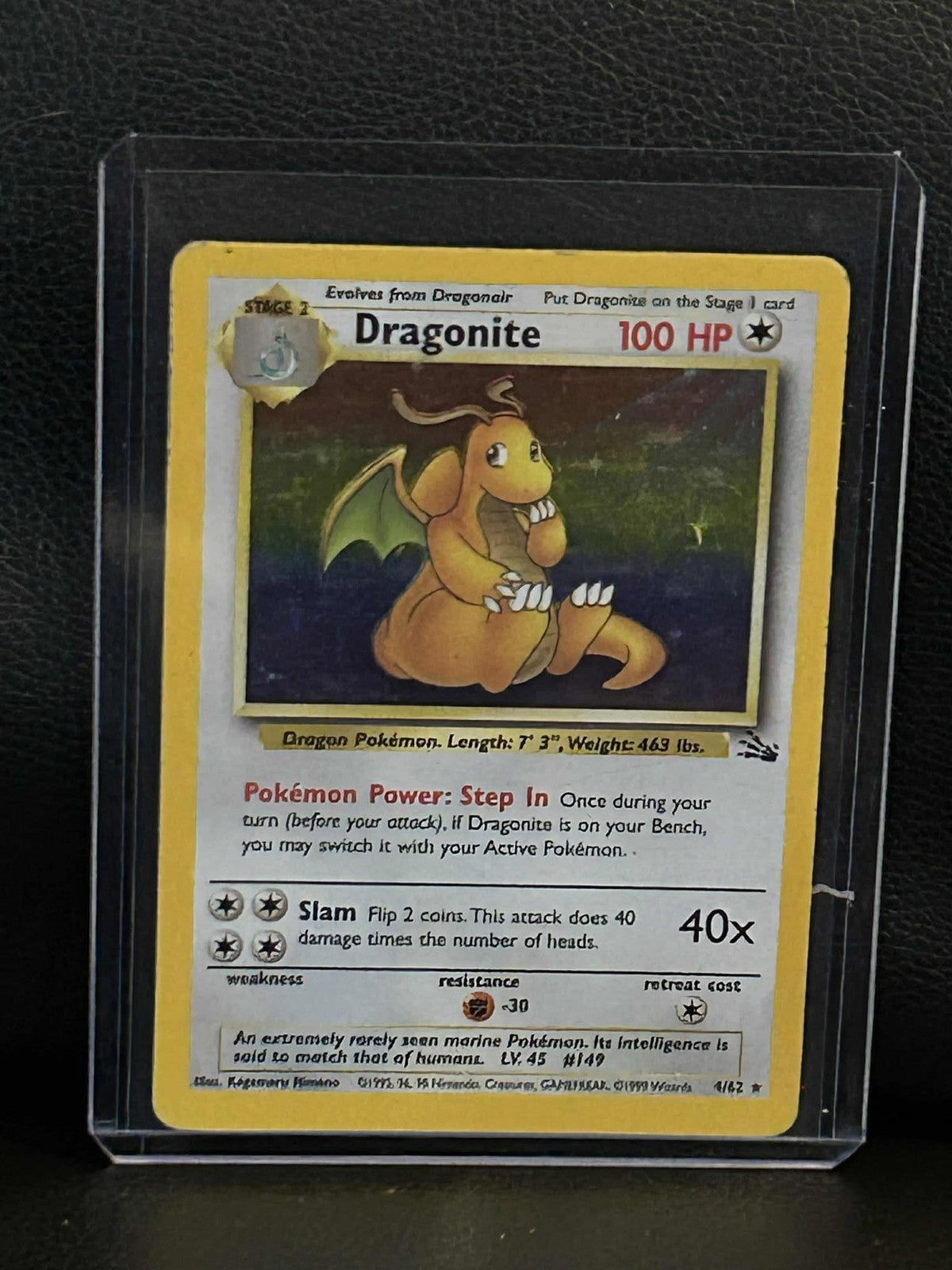 Dragonite - 4/62 - Holo Rare - Unlimited Edition Fossil Pokemon