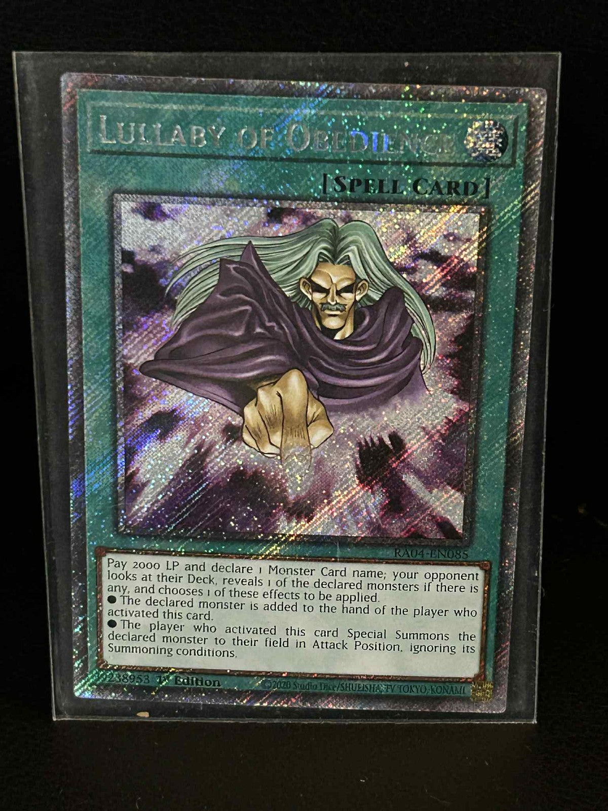 Lullaby of Obedience - RA04-EN085 - Platinum Secret Rare - 1st Edition Quarter C
