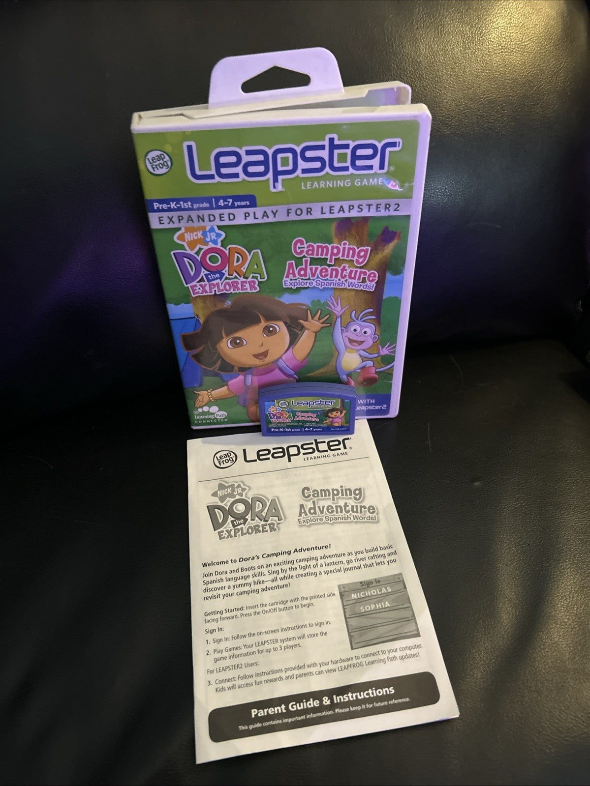 LeapFrog Leapster 1 & 2 Spiel Dora die Entdeckerin Camping-Abenteuer Videospiel