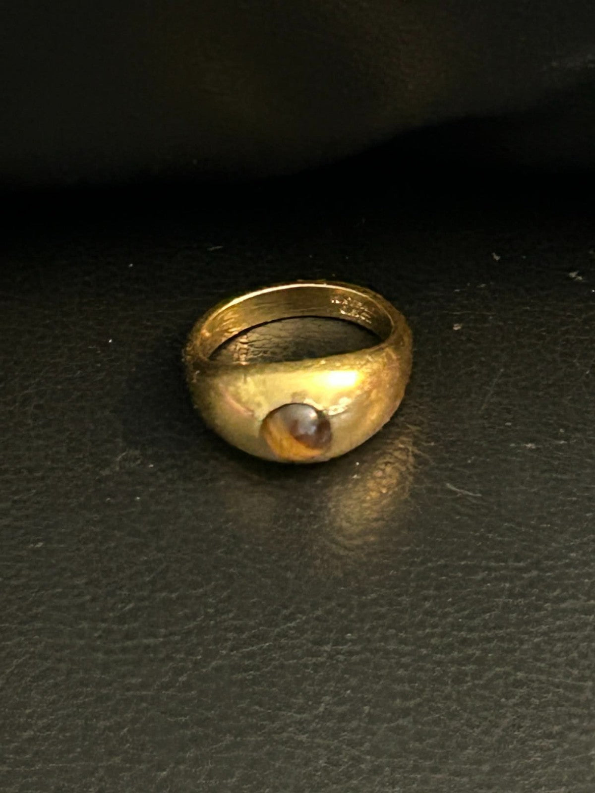 Tiger's Eye Gold Plated Ring Size 3.5 Avon Jewelry