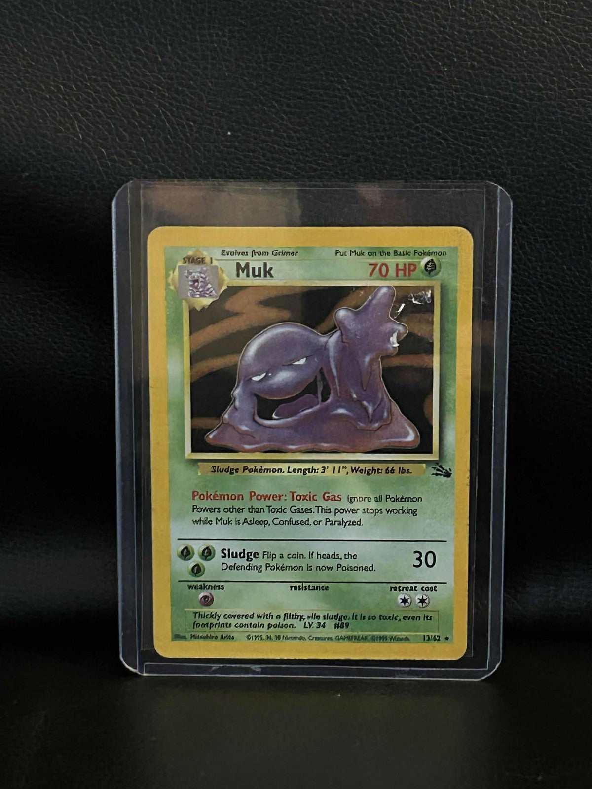Muk - 13/62 - Holo Rare - Unlimited Edition Fossil Pokemon Lightly Played, Engli