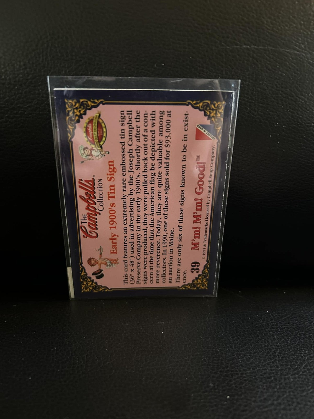 Blechschild aus den frühen 1900ern #39 1995 Campbell's Near Mint Sammelkarte