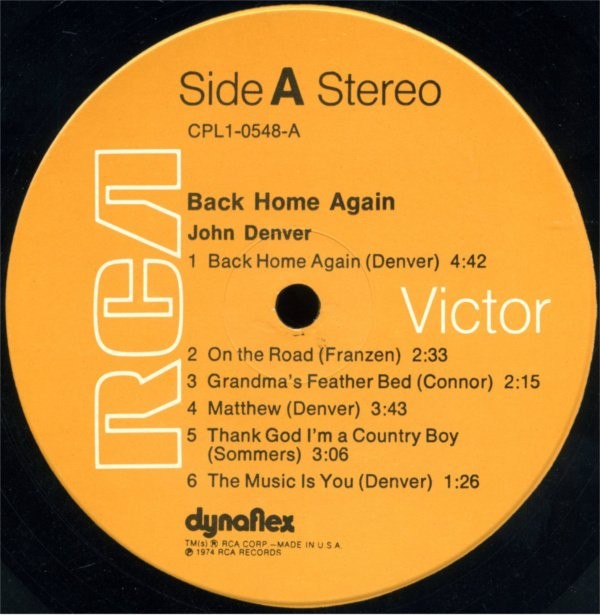 John Denver - Back Home Again (LP) (Very Good Plus (VG+))