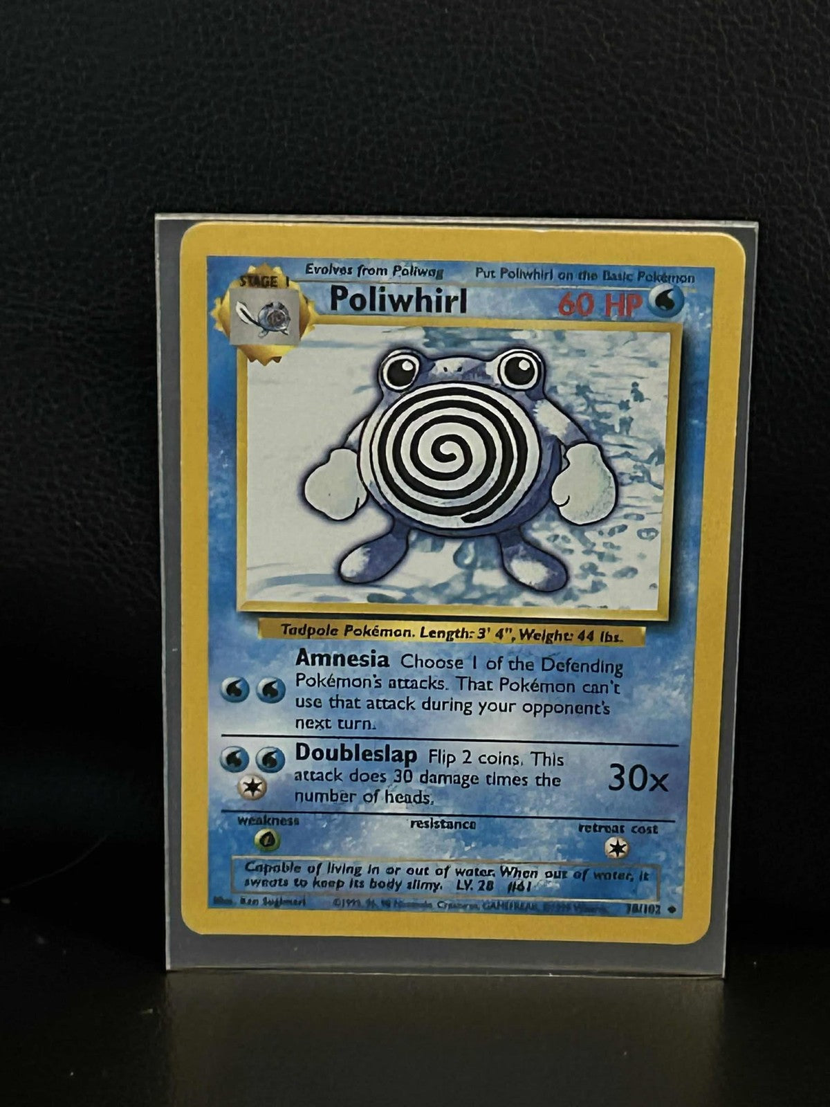 Poliwhirl - 38/102 - Uncommon - Unlimited Edition Base Set Pokemon Moderately Pl