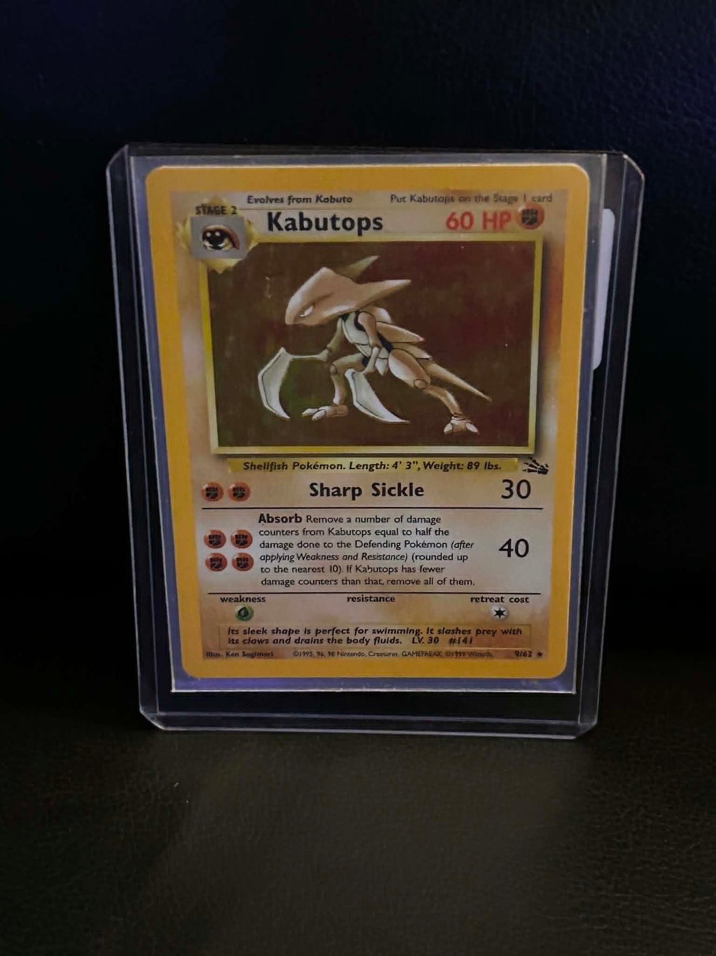Kabutops (9) 09/62 Fossil Holo Rare Pokemon Unlimited Holofoil Lightly Played English Trading Card