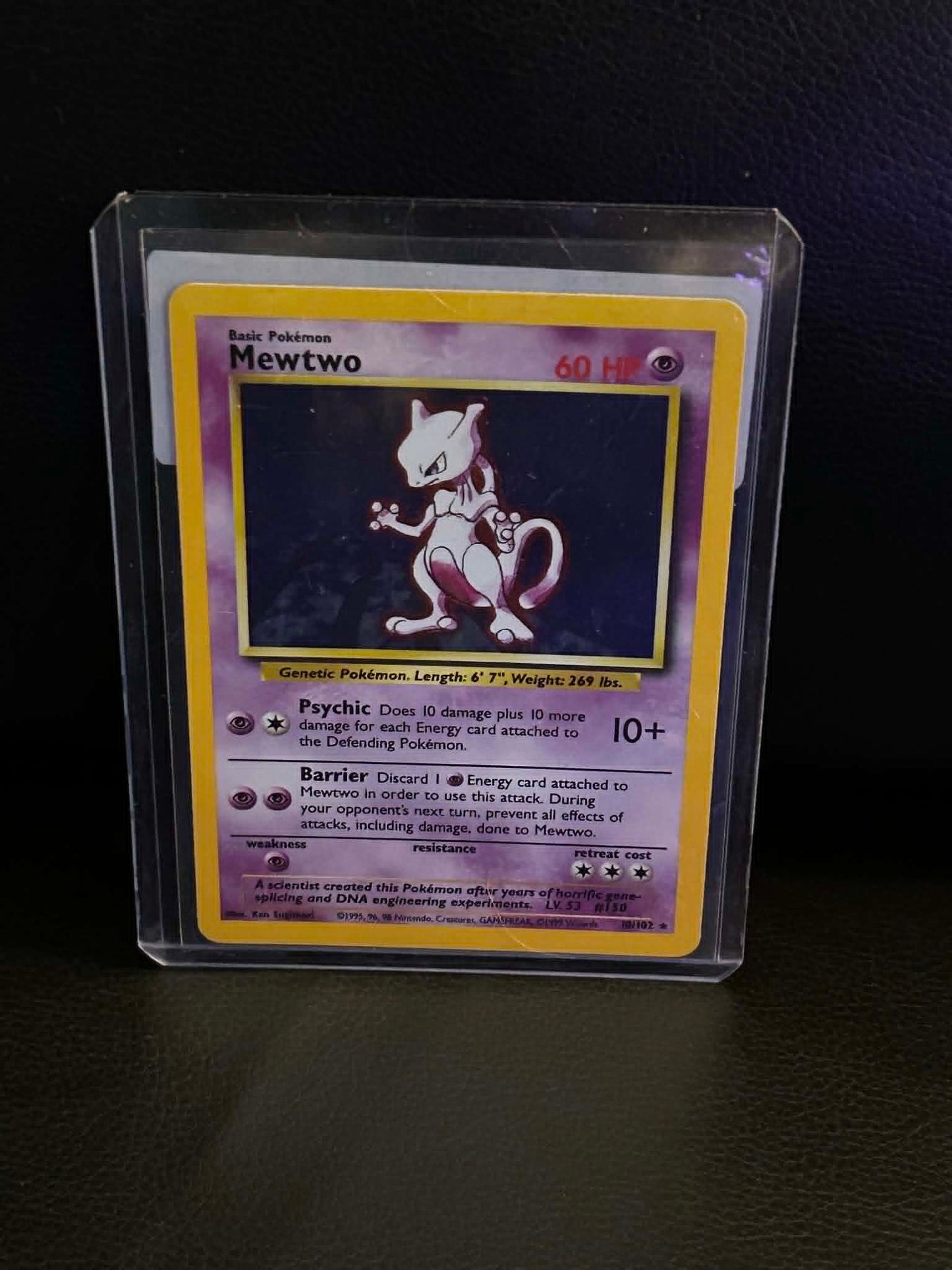 Mewtwo 010/102 Base Set Holo Rare Pokemon Holofoil Lightly Played English Trading Card