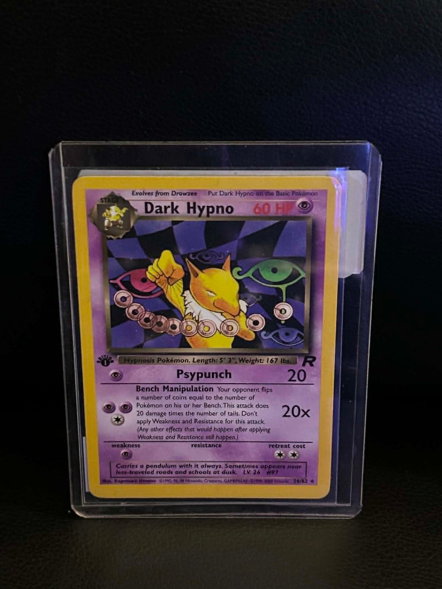 Dark Hypno (26) 26/82 Team Rocket Rare Pokemon 1st Edition Lightly Played English Trading Card