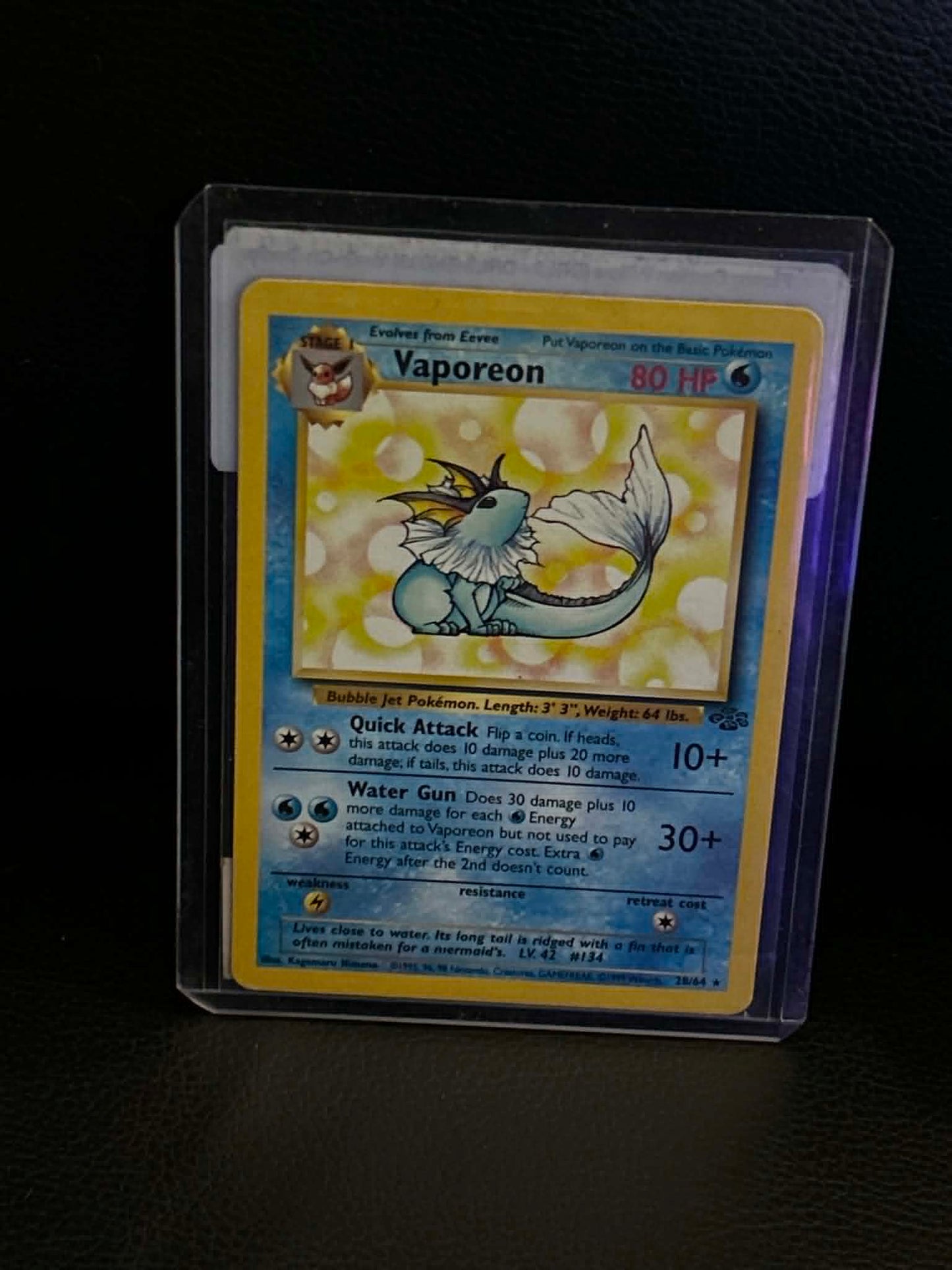 Vaporeon (28) 28/64 Jungle Rare Pokemon Unlimited Lightly Played English Trading Card
