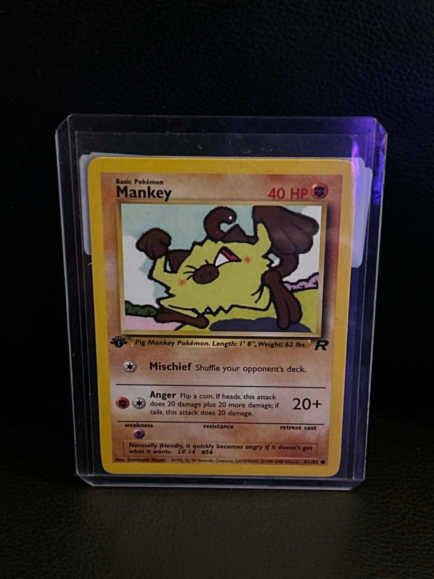 Mankey 61/82 Team Rocket Common Pokemon 1st Edition Lightly Played English Trading Card
