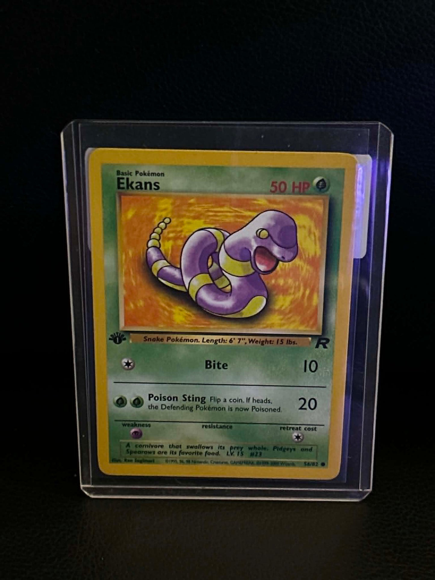 Ekans 56/82 Team Rocket Common Pokemon 1st Edition Lightly Played English Trading Card