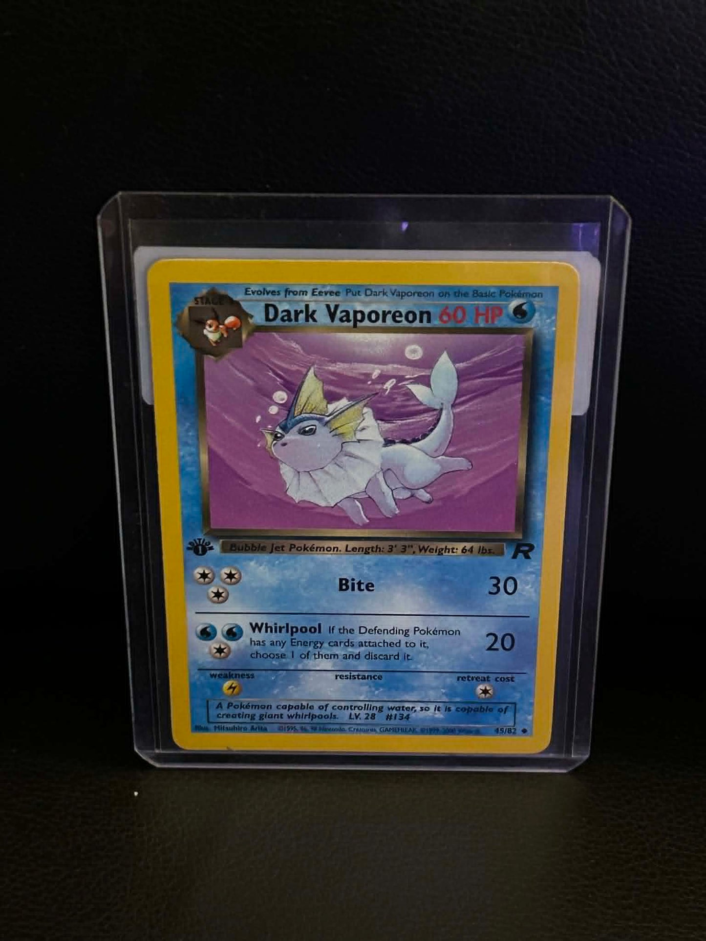 Dark Vaporeon 45/82 Team Rocket Uncommon Pokemon 1st Edition Lightly Played English Trading Card