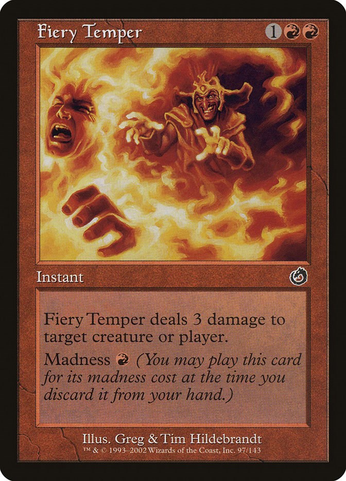 Fiery Temper 97 Torment Common Magic: The Gathering Normal Lightly Played English Trading Card