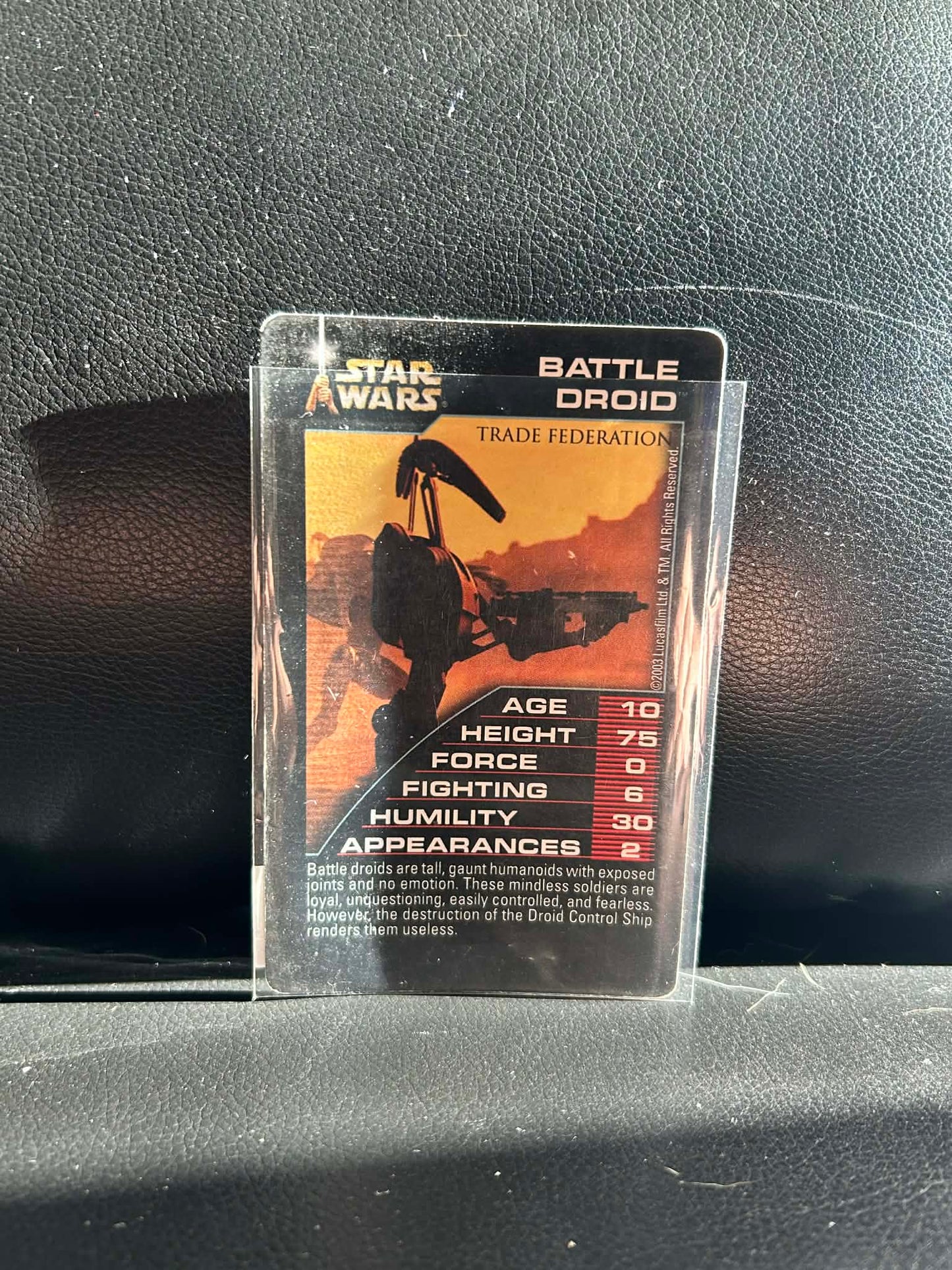 Battle Droid Episodes 1-3 Star Wars Top Trumps Moderately Played