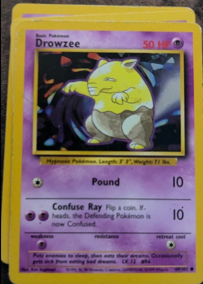 Drowzee 049/102 Base Set Common Pokemon Normal Moderately Played English Trading Card