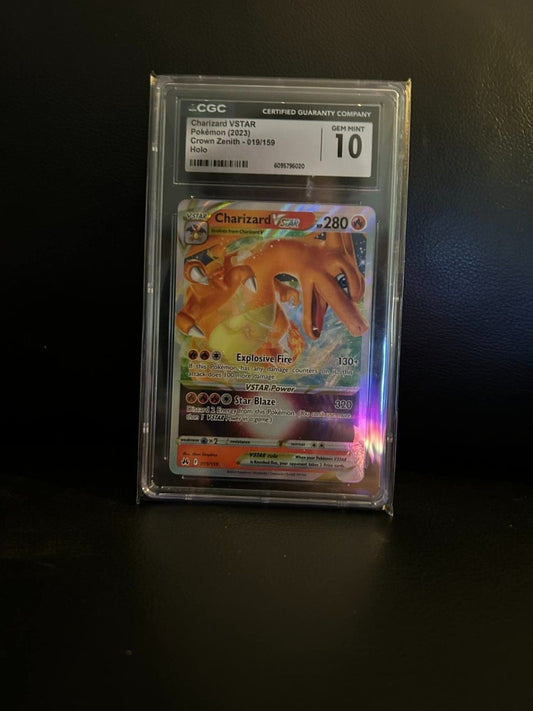 Glurak VSTAR 019/159 Zenit der Könige Pokémon-Sammelkarte Holo Graded CGC 10