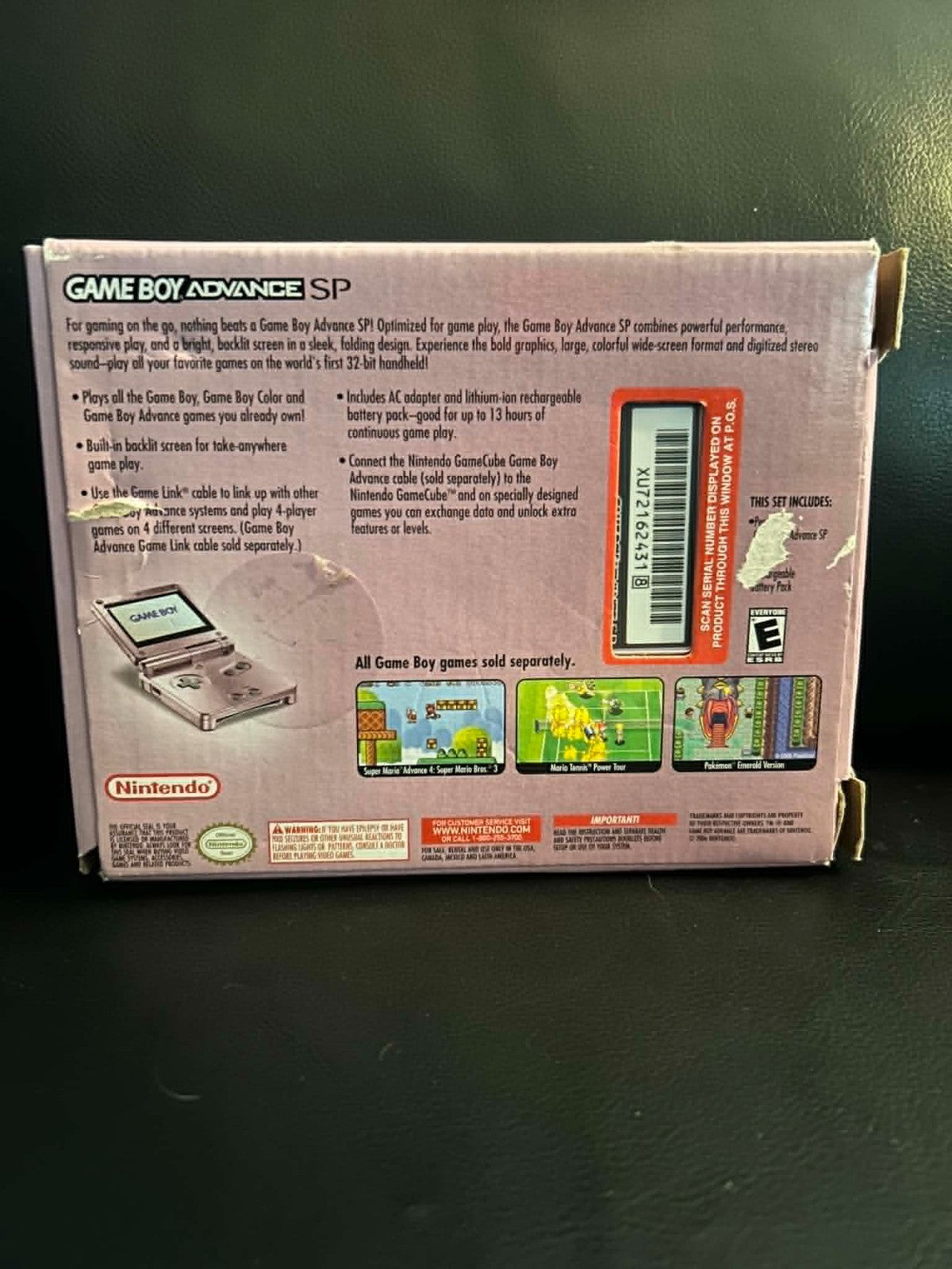 Nintendo Gameboy Advance SP Console Pearl Pink AGS-101 CIB Complete in Box