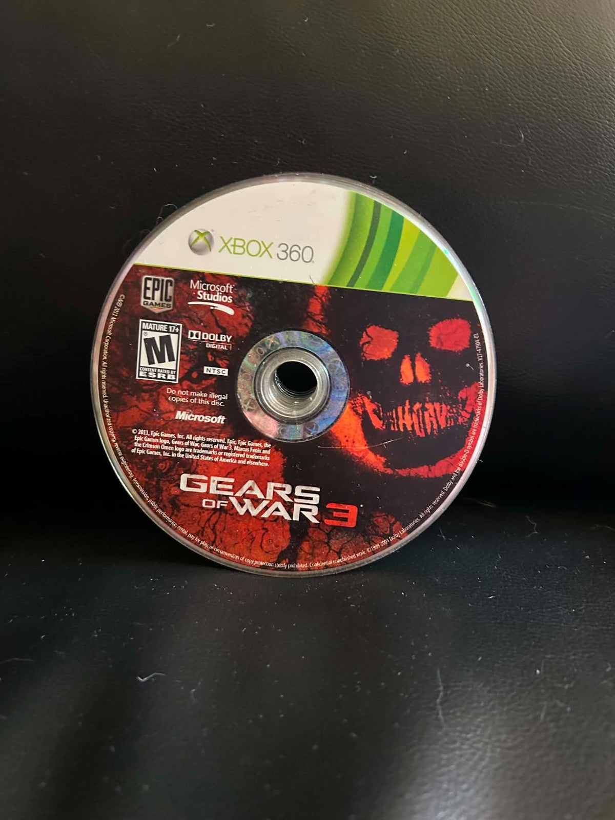 Gears of War 3 (Xbox 360, 2011) Video Game Disc Only