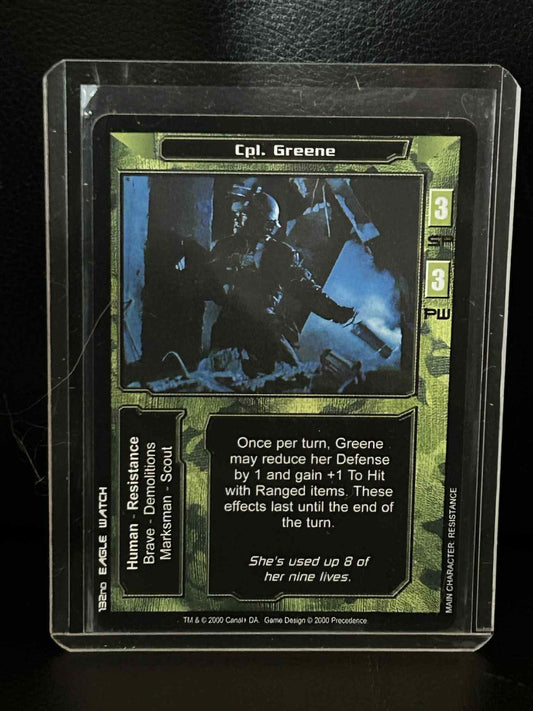 Cpl. Greene Base Set Terminator Leicht bespielte Sammelkarte