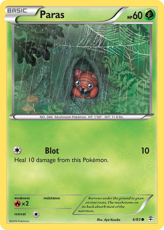 Paras 6/83 Generations Common Pokemon Normal Lightly Played English Trading Card